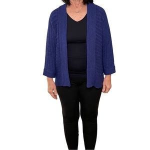 August Silk Sz M Purple Cardigan